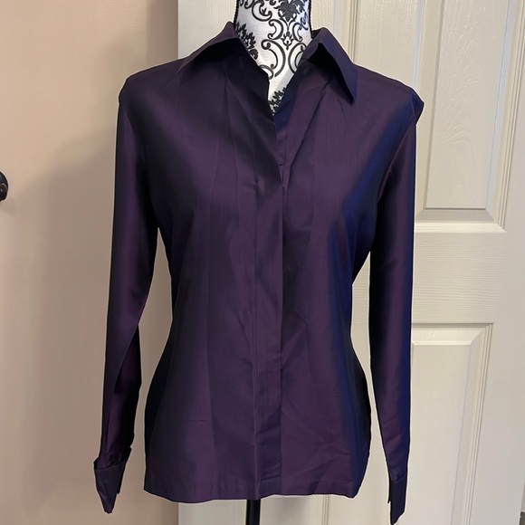 Express Tops - 100% purple silk button down shirt from Express